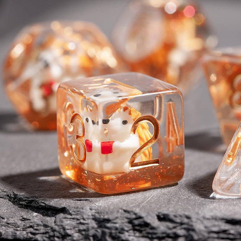 7Pcs/Set Resin Animal Hedgehog Dice RPG Role Playing Game Polyhedral Dice Set Tabletop Games D&D Dice