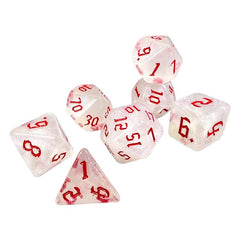 Glitter Transparent Red Dice RPG Role Playing Game Polyhedral Dice Set