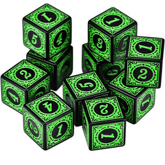 Retro Style 6 Sides Green Dice RPG Role Playing Game Polyhedral D6 Dice Set