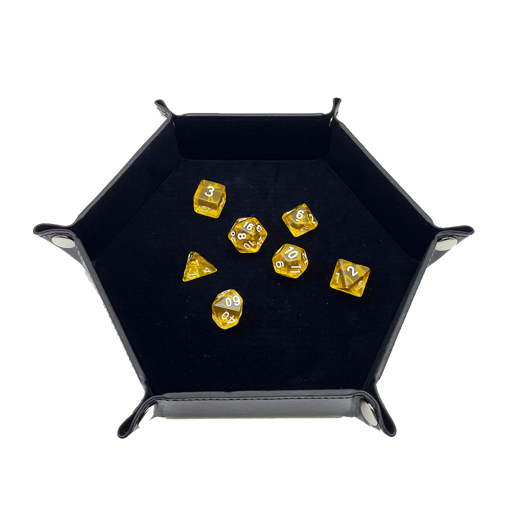 Clear Yellow Dice RPG Role Playing Game Polyhedral Dice Set