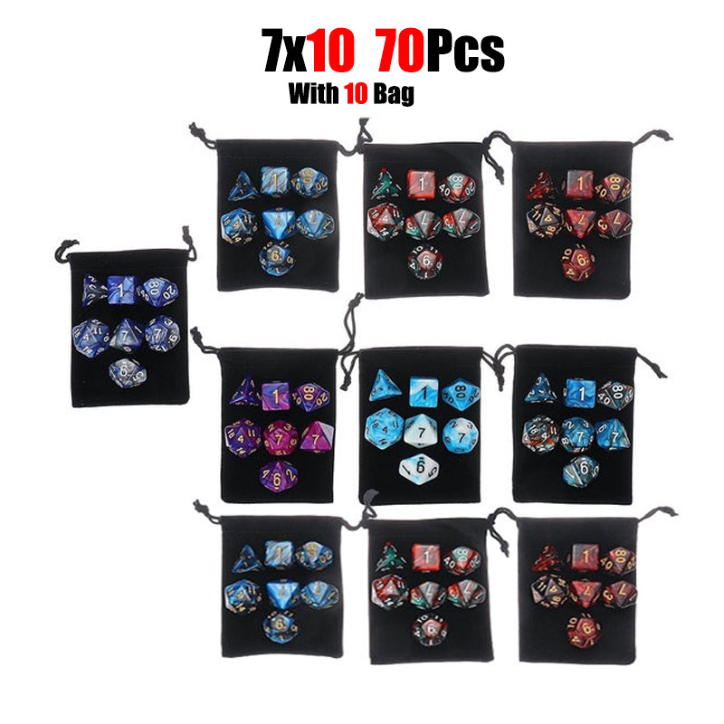 105 Pieces 2 Tone Polyhedral DND Dice Set Complete Game Dice Set Drawstring Bag for Role Playing Table Games