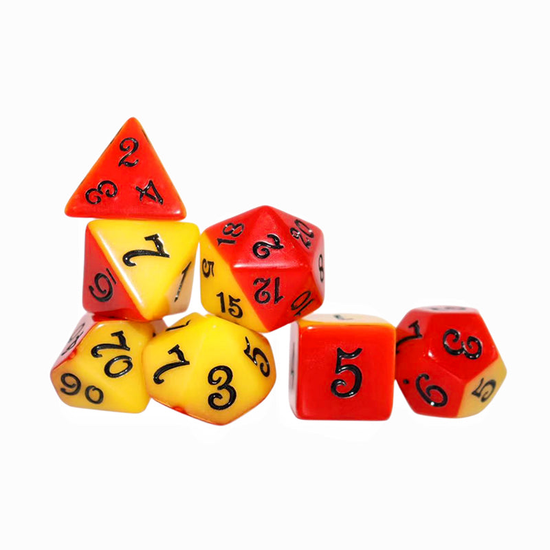 70 Pieces 2 Tone Layering Polyhedral DND Dice Set Complete Game Dice Set Drawstring Bag for Role Playing Table Games