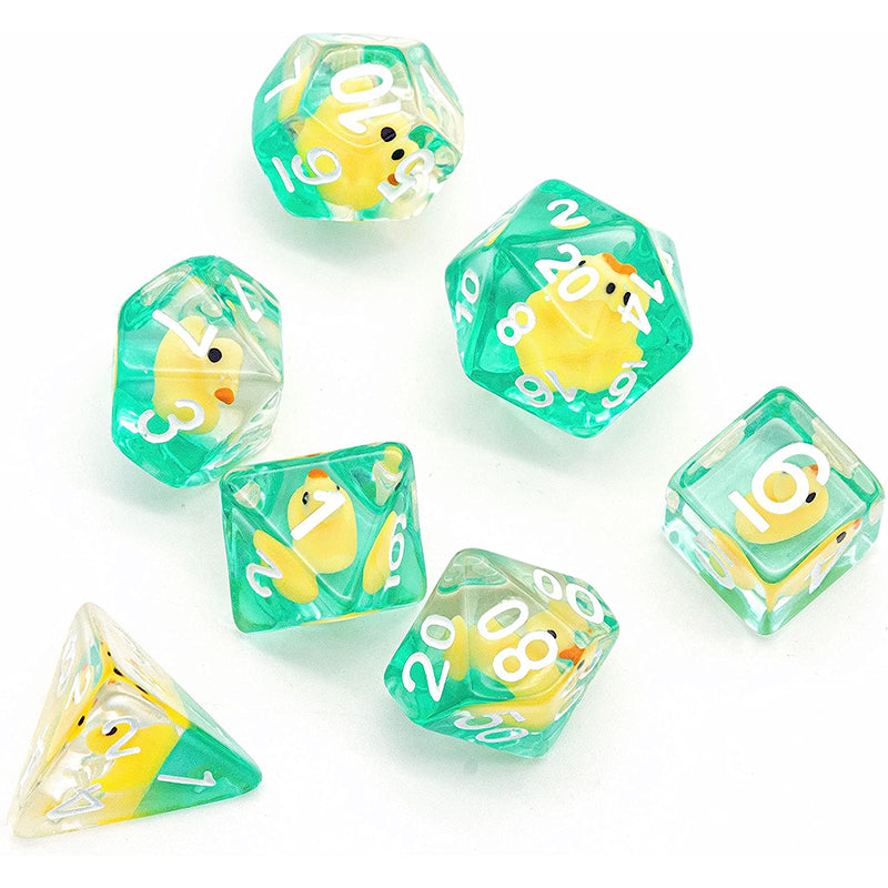 7Pcs/Set Resin Animal Yellow Duck Dice RPG Role Playing Game Polyhedral Dice Set Tabletop Games D&D Dice