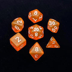 Clear Orange Dice RPG Role Playing Game Polyhedral Dice Set