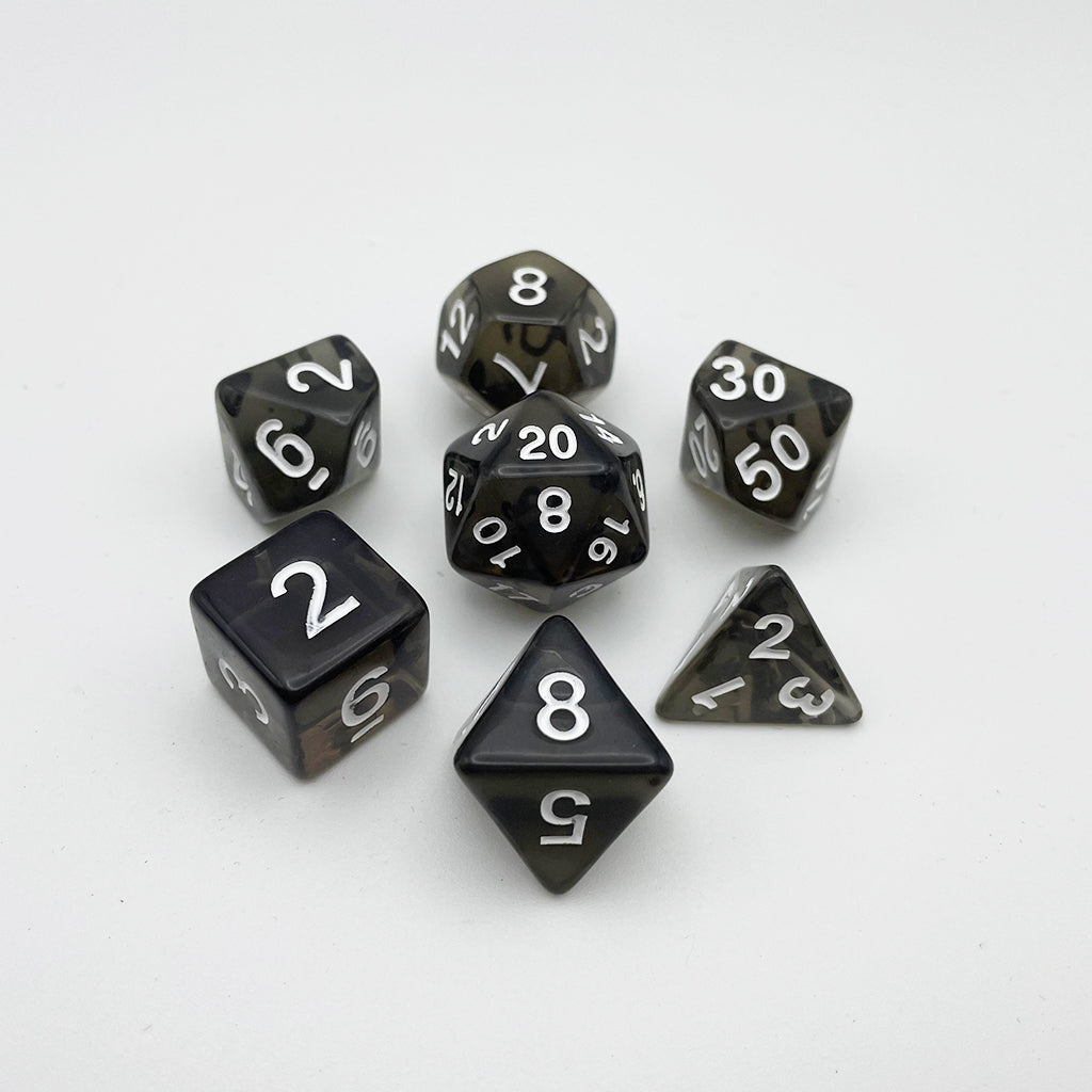 Clear Black Dice RPG Role Playing Game Polyhedral Dice Set