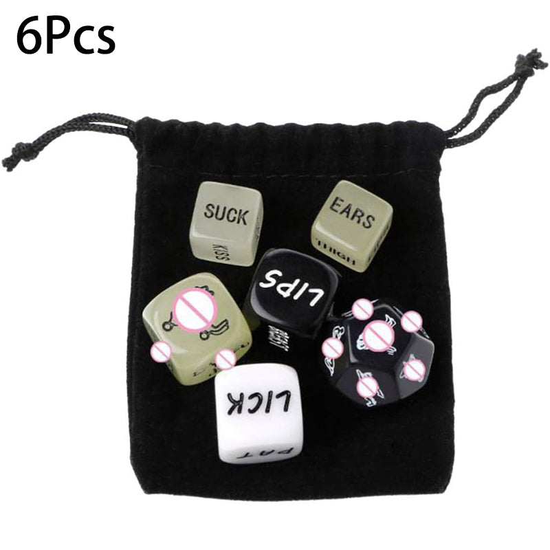 6Pcs Sexy Dice Set Fun Adult Love Posture Couple Game Sex Noctilucent Erotic Lovers Position Foreplay Romantic Party Toys