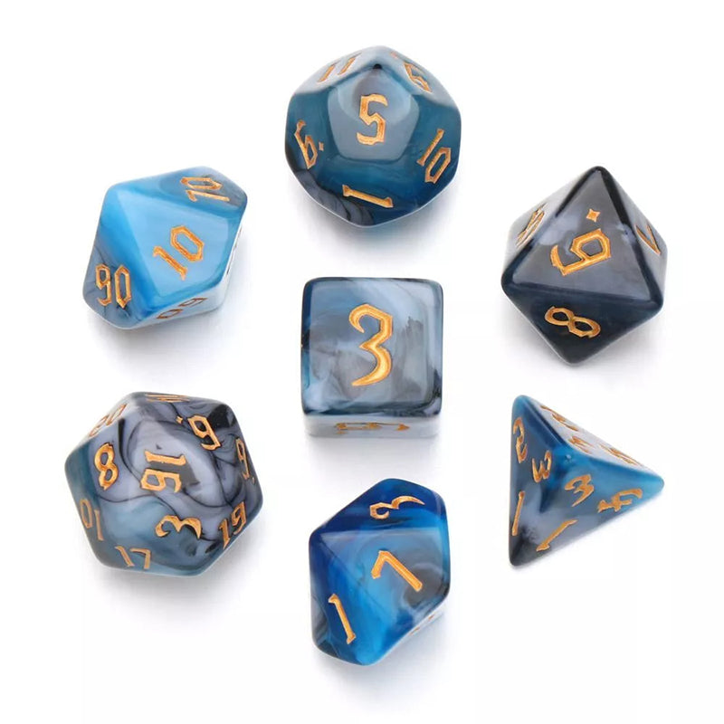 4 Tone Mix Colors Effect Dice RPG Role Playing Game Polyhedral Dice Set