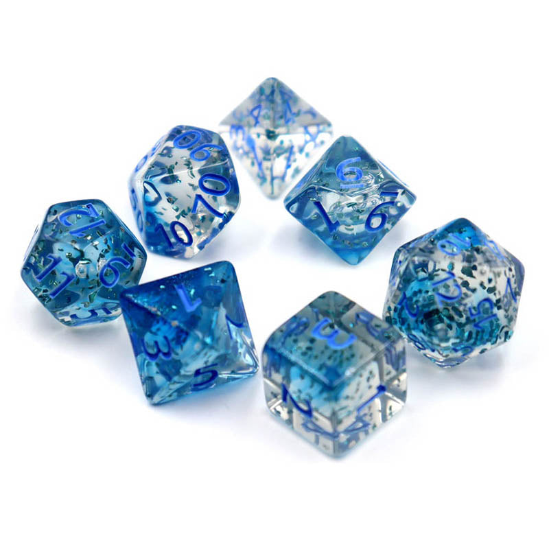 Blue Crystal Style DND Dice RPG Role Playing Game Polyhedral Dice Set