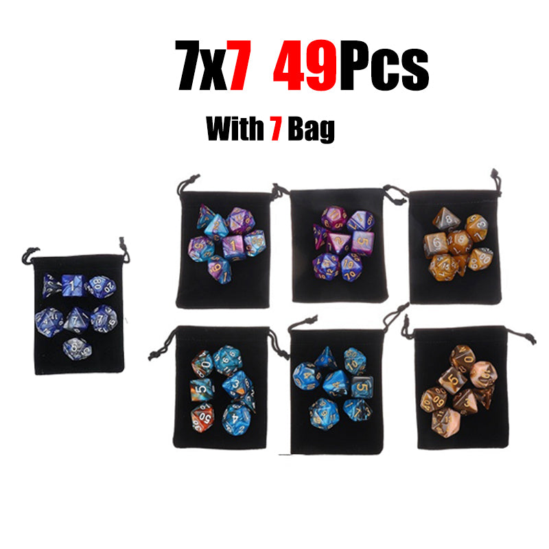 105 Pieces 2 Tone Polyhedral DND Dice Set Complete Game Dice Set Drawstring Bag for Role Playing Table Games