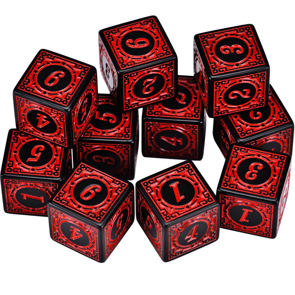 Retro Style 6 Sides Red Dice RPG Role Playing Game Polyhedral D6 Dice Set