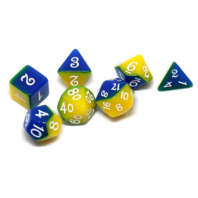 70 Pieces 2 Tone Layering Polyhedral DND Dice Set Complete Game Dice Set Drawstring Bag for Role Playing Table Games