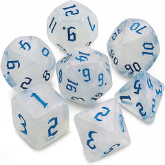 Glitter Transparent Blue Dice RPG Role Playing Game Polyhedral Dice Set