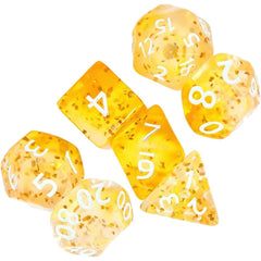 Yellow Crystal Style DND Dice RPG Role Playing Game Polyhedral Dice Set