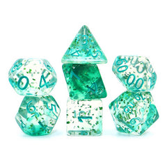 Green Crystal Style DND Dice RPG Role Playing Game Polyhedral Dice Set