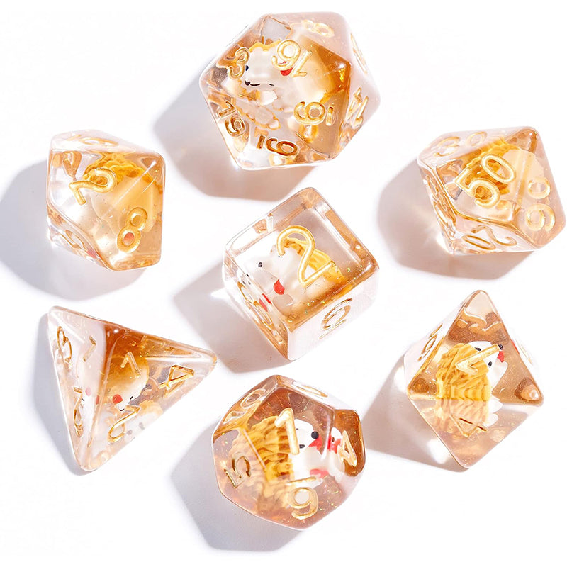 7Pcs/Set Resin Animal Hedgehog Dice RPG Role Playing Game Polyhedral Dice Set Tabletop Games D&D Dice