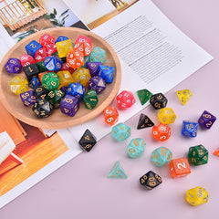 105 Pieces Glittery Polyhedral DND Dice Set Complete Game Random Color Dice Set Drawstring Bag for Role Playing Table Games RPG