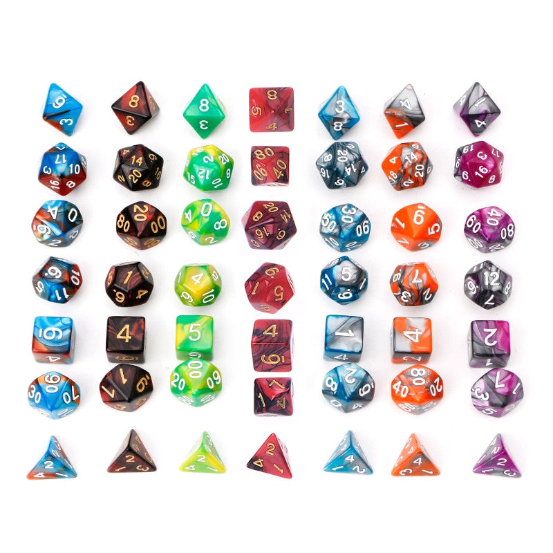 105 Pieces 2 Tone Polyhedral DND Dice Set Complete Game Dice Set Drawstring Bag for Role Playing Table Games