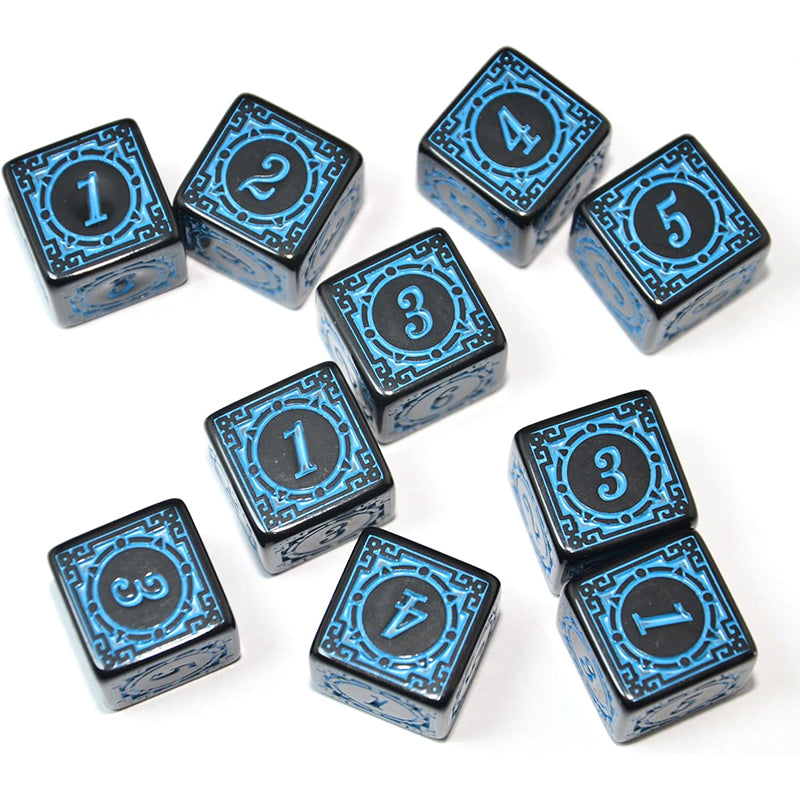 Retro Style 6 Sides Blue Dice RPG Role Playing Game Polyhedral D6 Dice Set