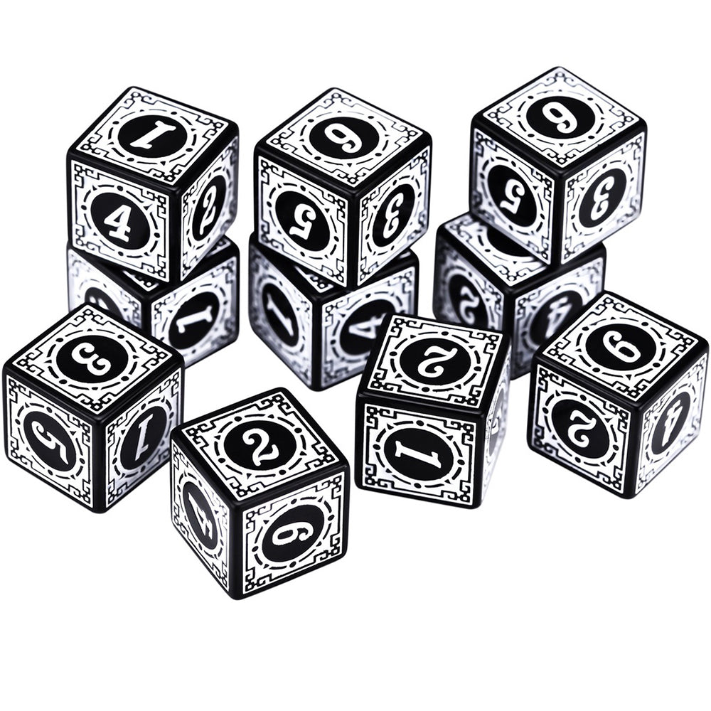 Retro Style 6 Sides White Dice RPG Role Playing Game Polyhedral D6 Dice Set