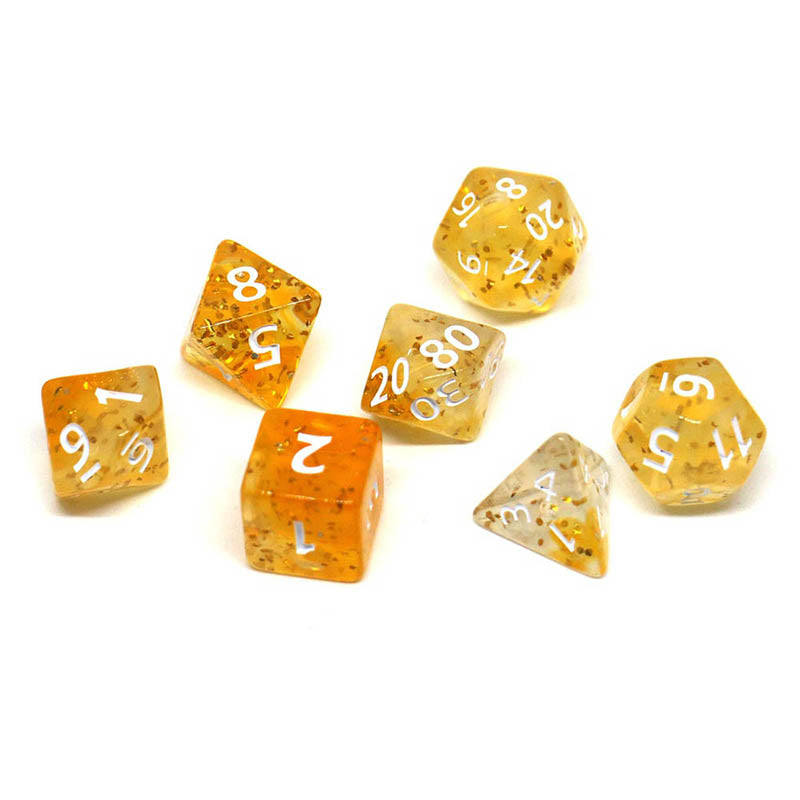 Yellow Crystal Style DND Dice RPG Role Playing Game Polyhedral Dice Set