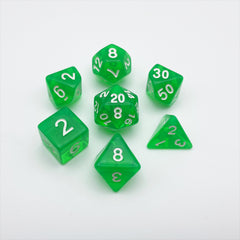 Clear Green Dice RPG Role Playing Game Polyhedral Dice Set