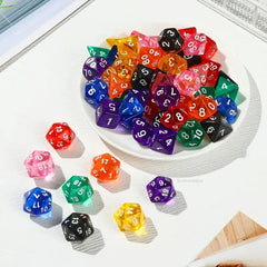 105 Pieces Transparent Polyhedral DND Dice Set Complete Game Random Color Dice Set Drawstring Bag for Role Playing Table Games RPG