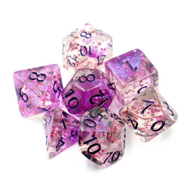 Purple Crystal Style DND Dice RPG Role Playing Game Polyhedral Dice Set