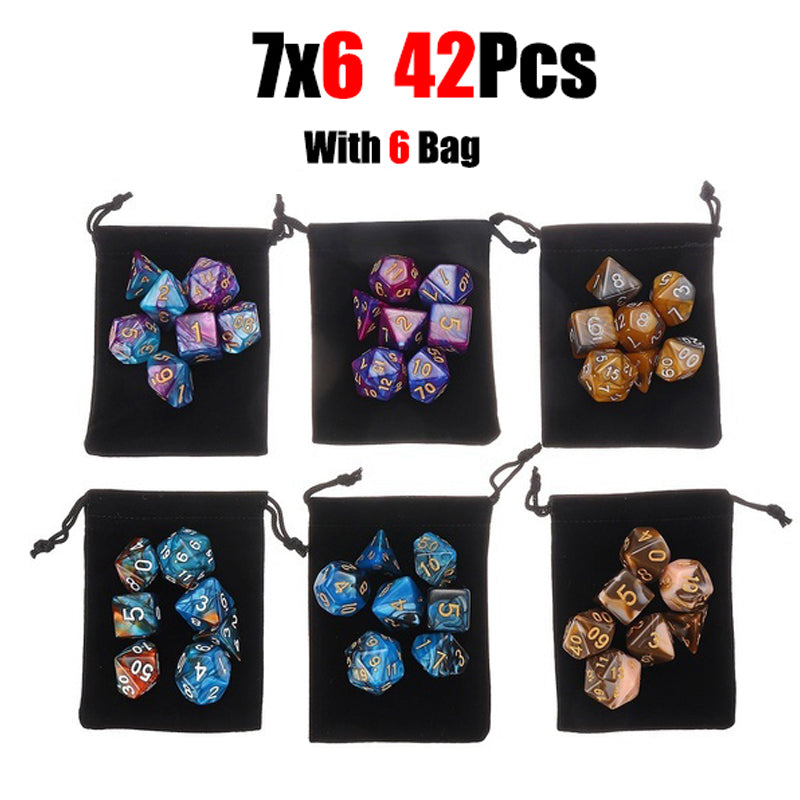 105 Pieces 2 Tone Polyhedral DND Dice Set Complete Game Dice Set Drawstring Bag for Role Playing Table Games