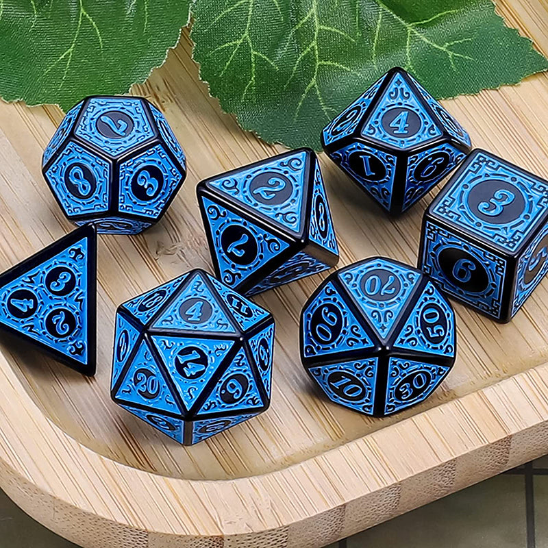 Classic Patterned Blue Dice RPG Role Playing Game Polyhedral Dice Set