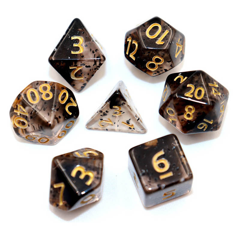 Black Crystal Style DND Dice RPG Role Playing Game Polyhedral Dice Set