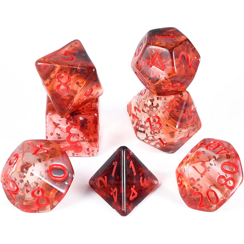 Red Crystal Style DND Dice RPG Role Playing Game Polyhedral Dice Set