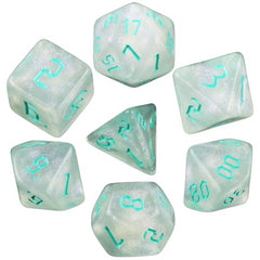 Glitter Transparent Light Green Dice RPG Role Playing Game Polyhedral Dice Set