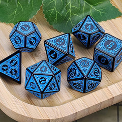 Classic Patterned Blue Dice RPG Role Playing Game Polyhedral Dice Set