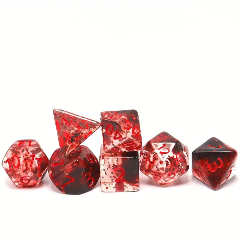 Red Crystal Style DND Dice RPG Role Playing Game Polyhedral Dice Set