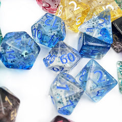 Blue Crystal Style DND Dice RPG Role Playing Game Polyhedral Dice Set