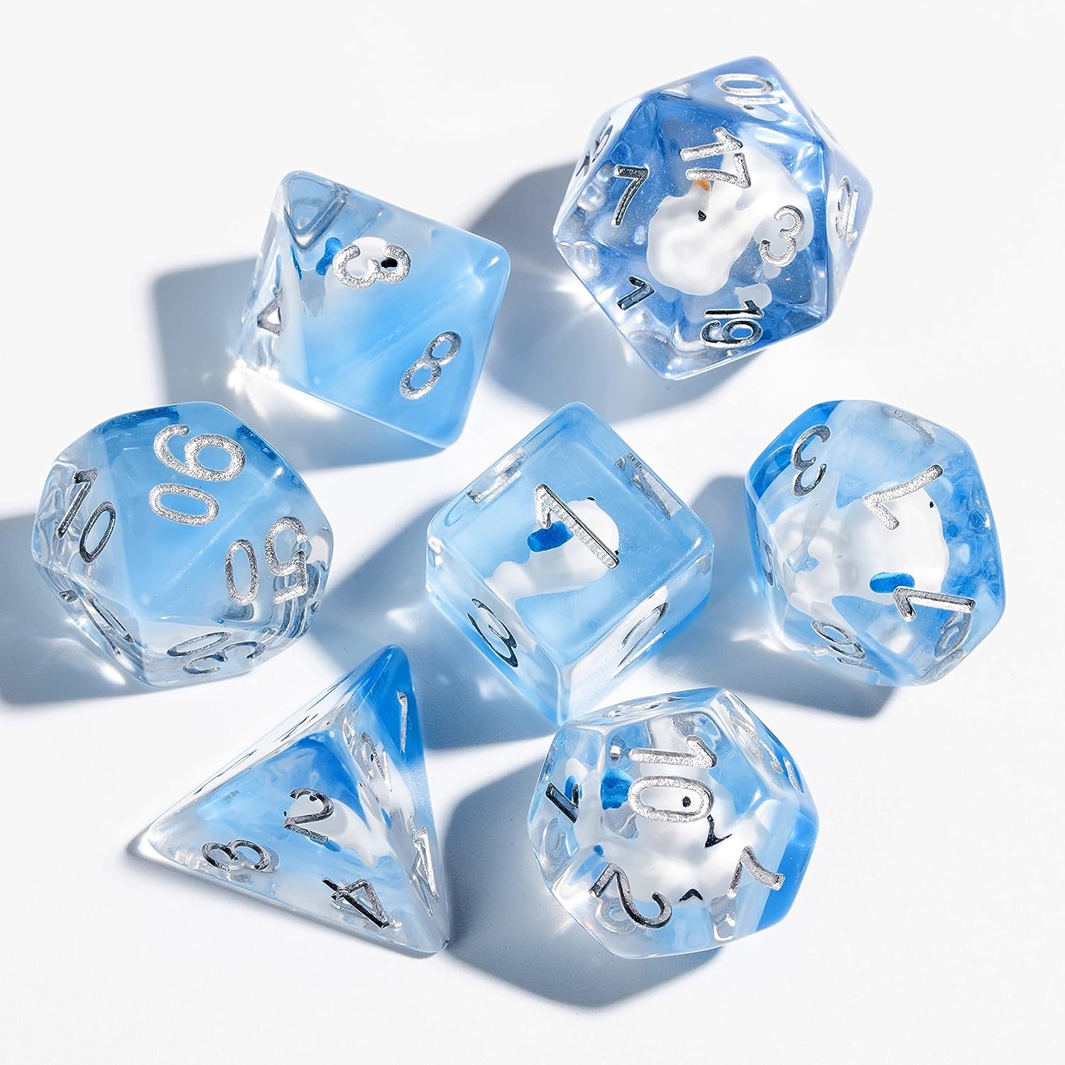 7Pcs/Set Resin Animal Whale Dice RPG Role Playing Game Polyhedral Dice Set Tabletop Games D&D Dice