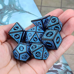 Classic Patterned Blue Dice RPG Role Playing Game Polyhedral Dice Set