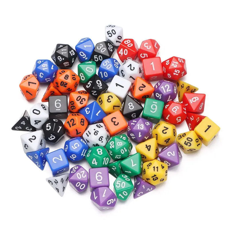 105 Pieces Concise Polyhedral DND Dice Set Complete Game Random Color Dice Set Drawstring Bag for Role Playing Table Games RPG