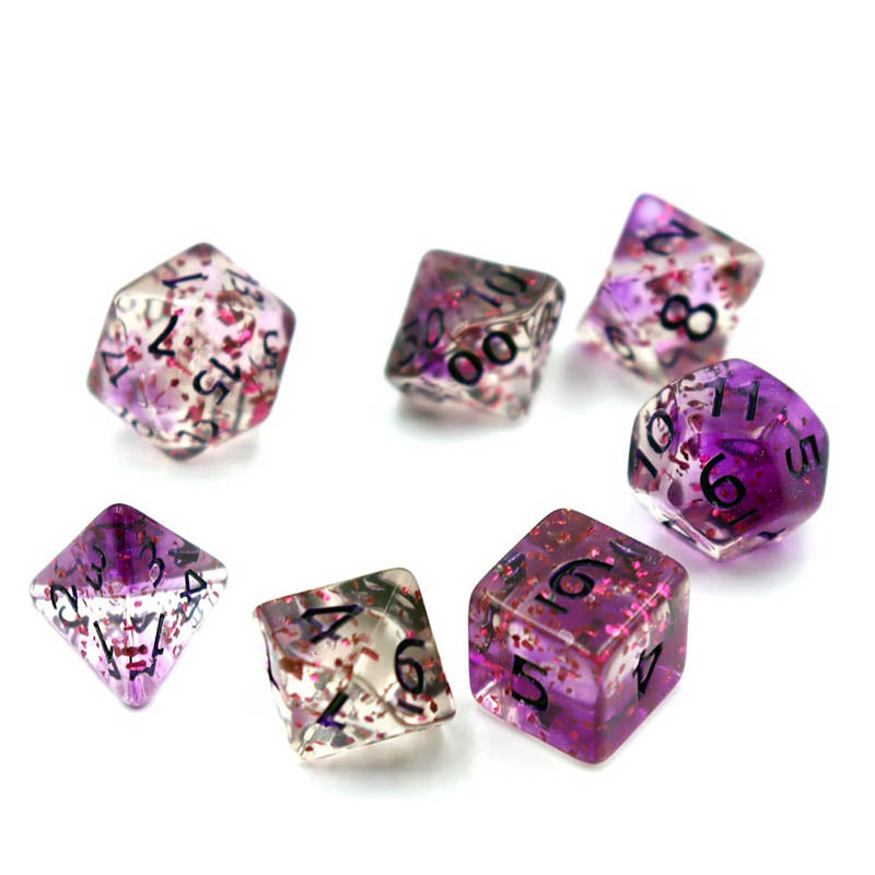 Purple Crystal Style DND Dice RPG Role Playing Game Polyhedral Dice Set