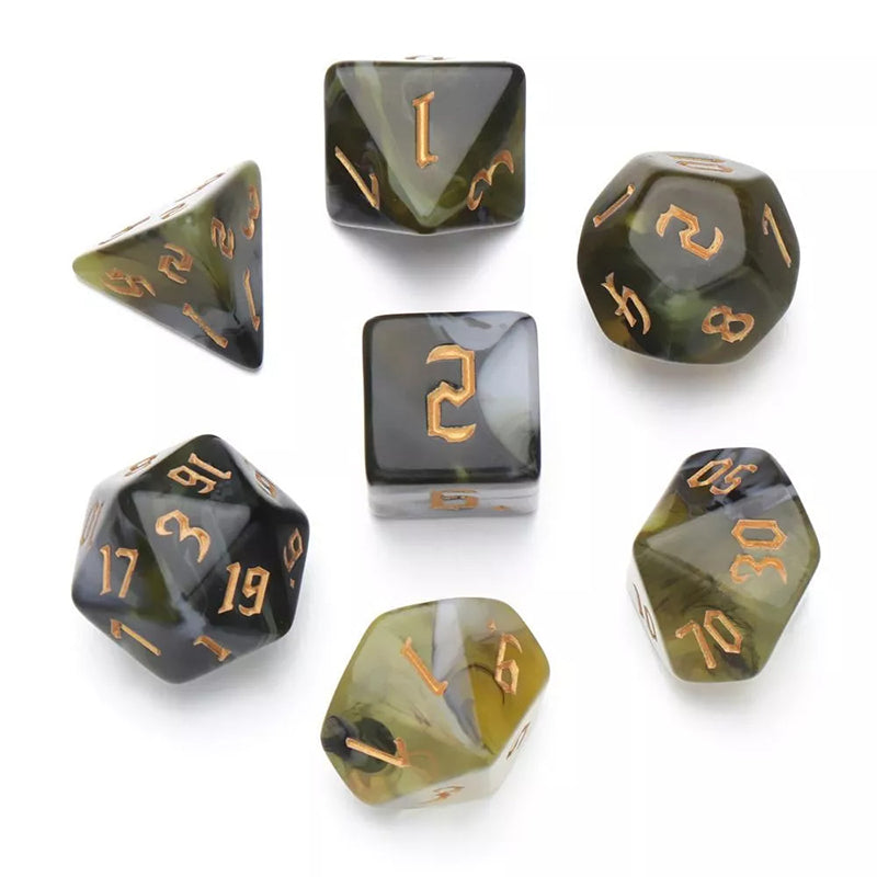 4 Tone Mix Colors Effect Dice RPG Role Playing Game Polyhedral Dice Set