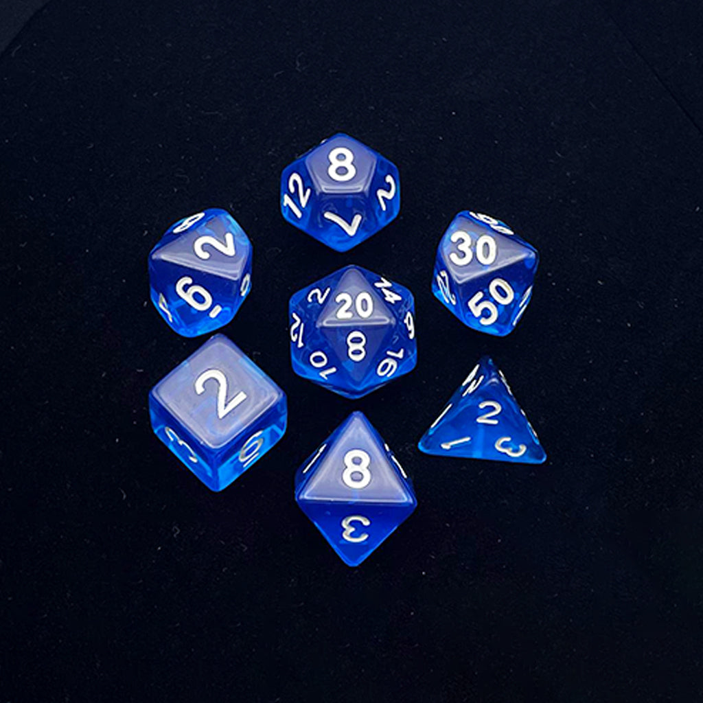 Clear Blue Dice RPG Jogo de RPG Conjunto de dados poliédricos