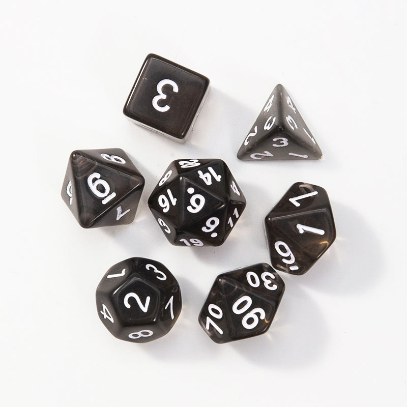 Clear Black Dice RPG Role Playing Game Polyhedral Dice Set