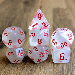 Glitter Transparent Red Dice RPG Role Playing Game Polyhedral Dice Set