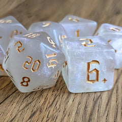 Glitter Transparent Gold Dice RPG Role Playing Game Polyhedral Dice Set