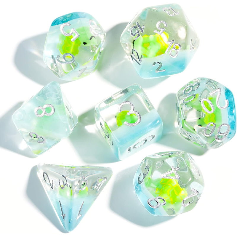 7Pcs/Set Resin Animal Turtle Dice RPG Role Playing Game Polyhedral Dice Set Tabletop Games D&D Dice