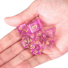 Two Tone Transparent Effect Purple Dice RPG Role Playing Game Polyhedral Dice Set