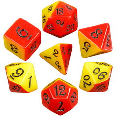 70 Pieces 2 Tone Layering Polyhedral DND Dice Set Complete Game Dice Set Drawstring Bag for Role Playing Table Games