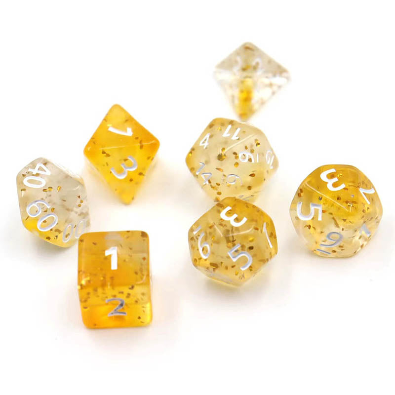 Yellow Crystal Style DND Dice RPG Role Playing Game Polyhedral Dice Set