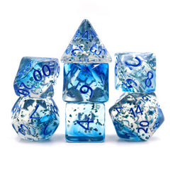 Blue Crystal Style DND Dice RPG Role Playing Game Polyhedral Dice Set