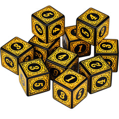 Retro Style 6 Sides Yellow Dice RPG Role Playing Game Polyhedral D6 Dice Set